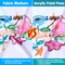 Dual Tip Fabric Markers Permanent for Clothes, 20 Colors Fabric Decorating Paint Pens for Kids, T-Shirt Shoe Markers for Sneakers Clothing Canvas Textile Bibs Coloring Book (Chisel & Fine Tip)